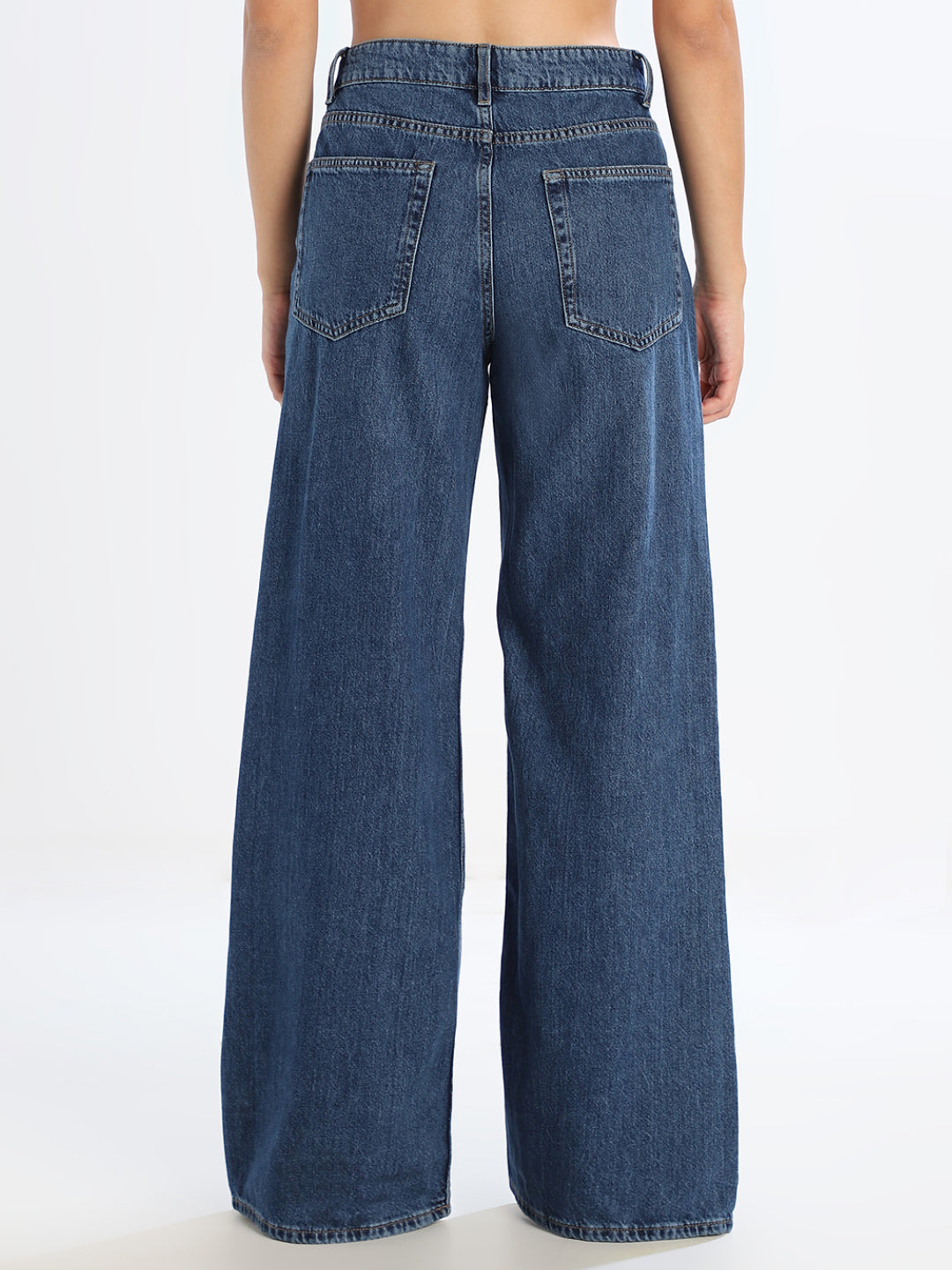 Dark Blue High Rise Flared Jeans
