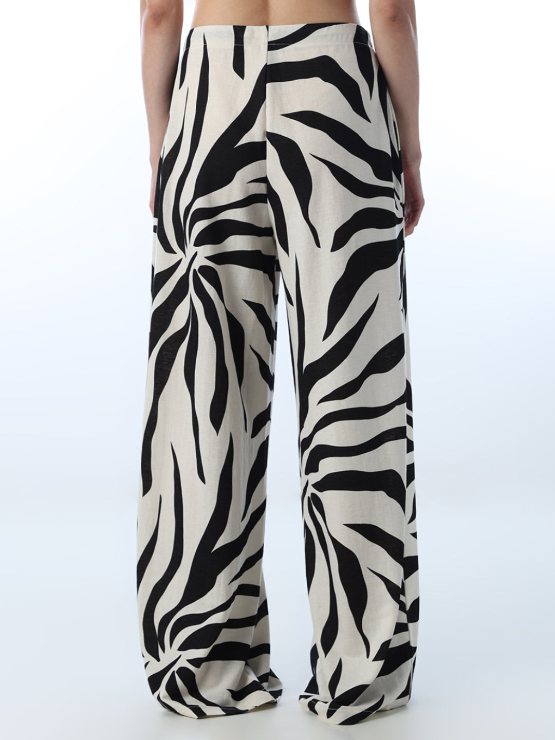 Printed Pull-Up Flared Pants