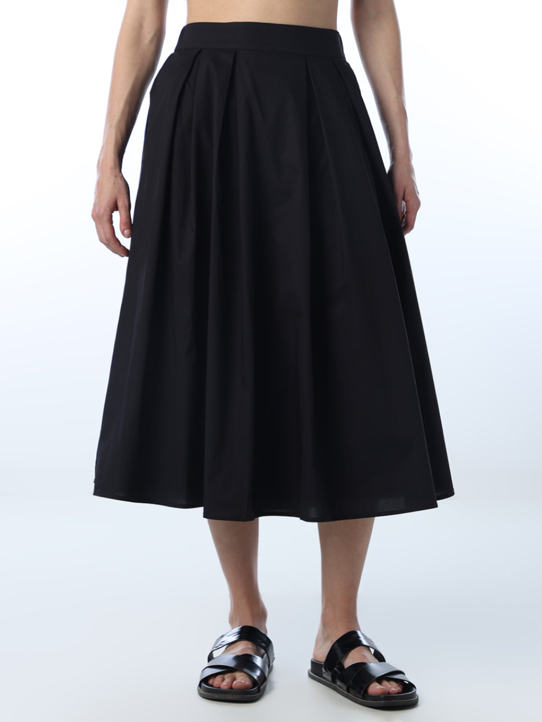 Long Cotton Pleated Skirt