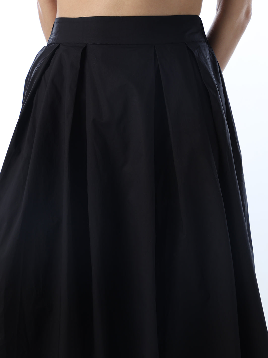 Long Cotton Pleated Skirt