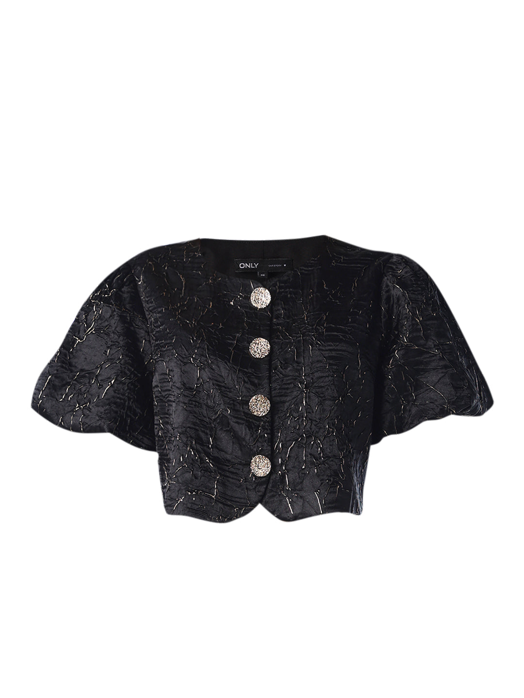 Jacquard Puff Sleeve Top