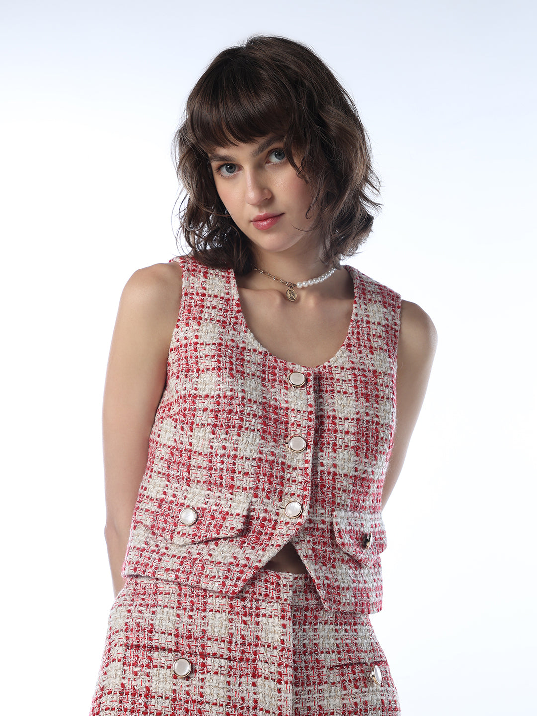 Tweed Sleeveless Top - XS