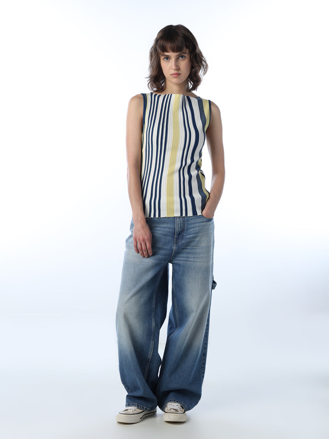 Striped Boatneck Top