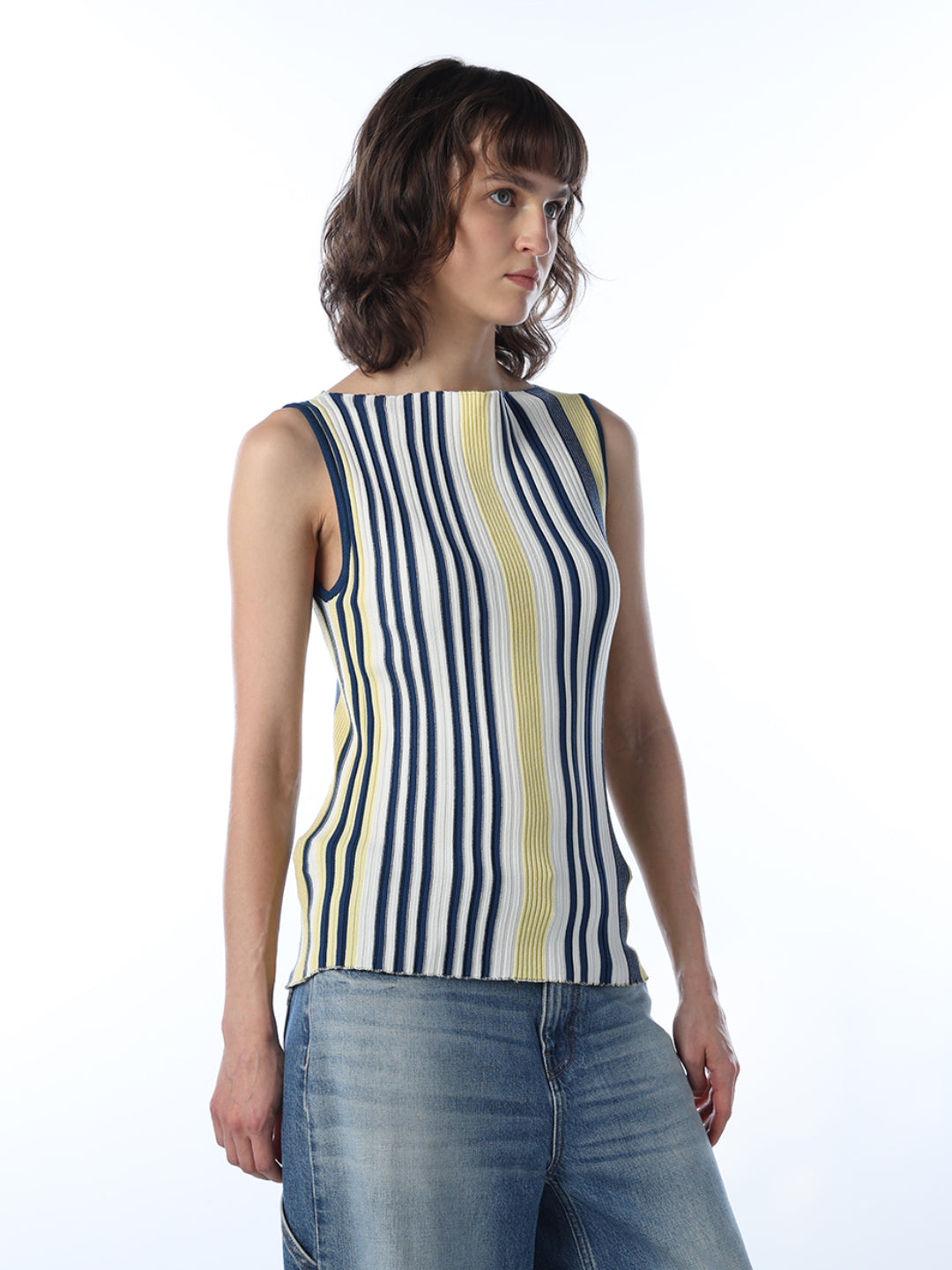 Striped Boatneck Top