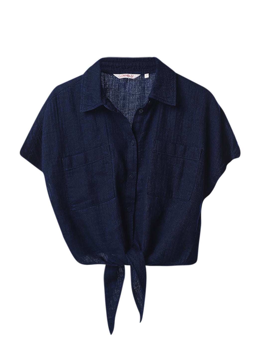 Seersucker Cap Knot Detail Shirt