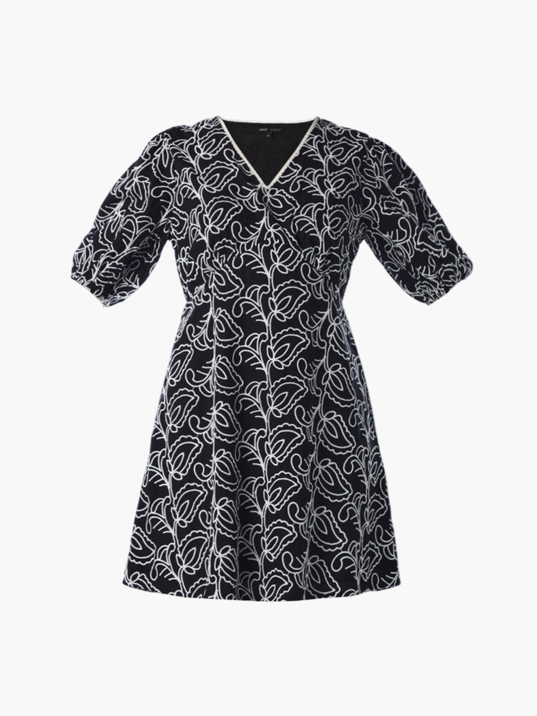 Printed Puff Sleeves Mini Dress