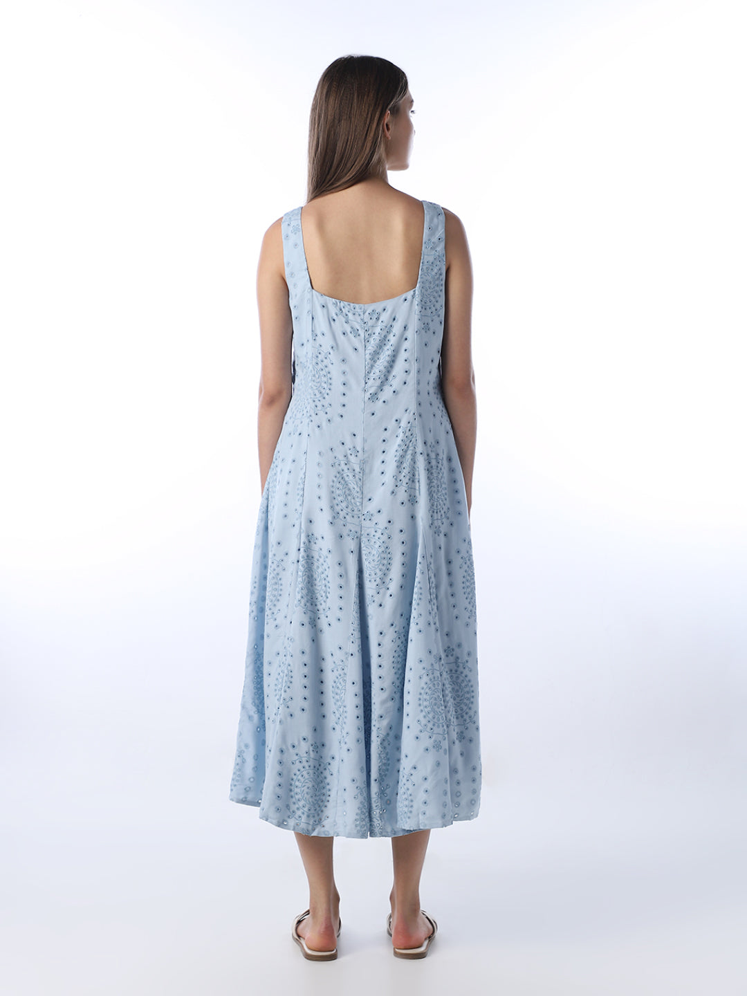 Schiffli Printed Midi Dress