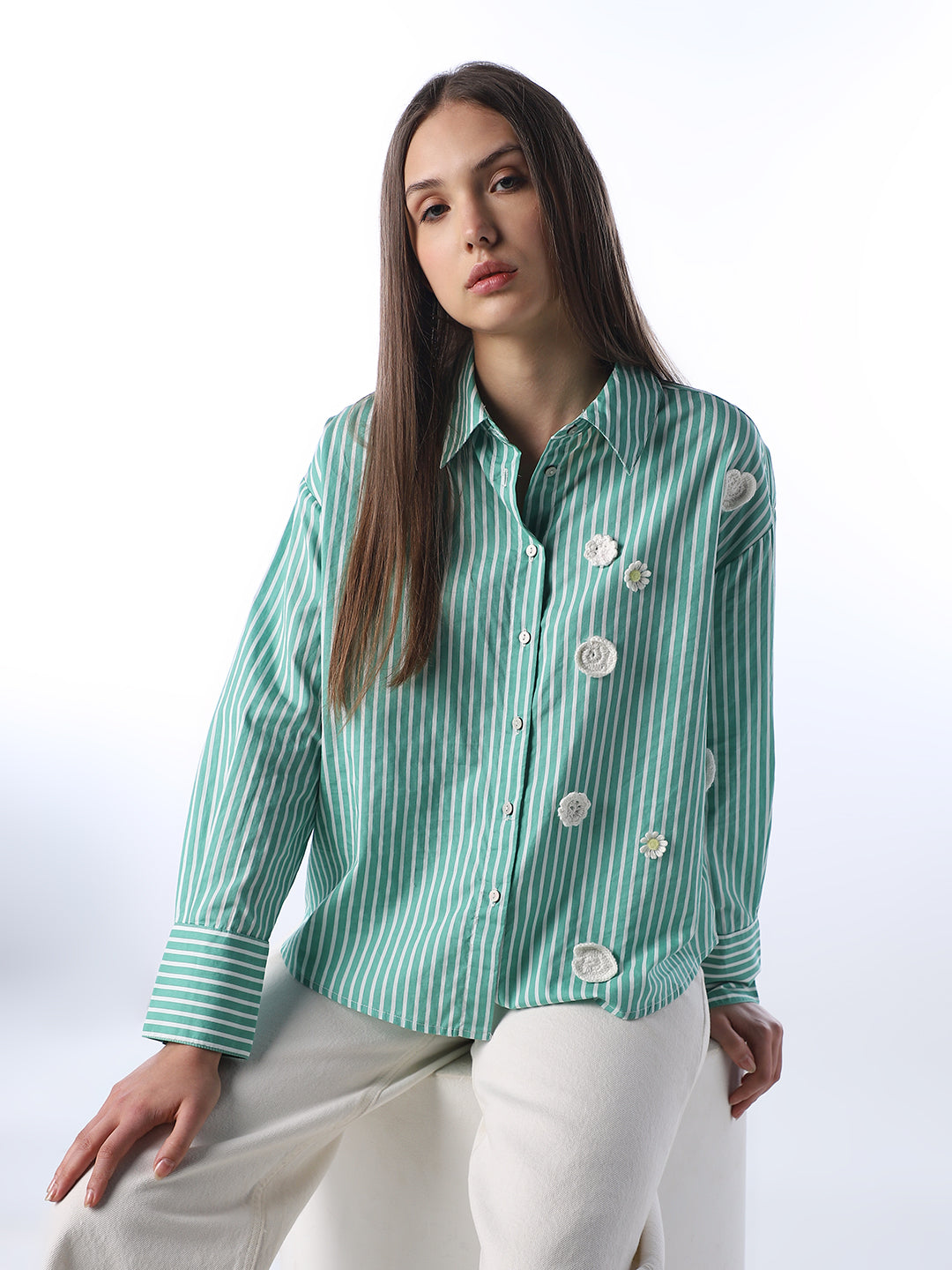 Mint Green Striped Shirt