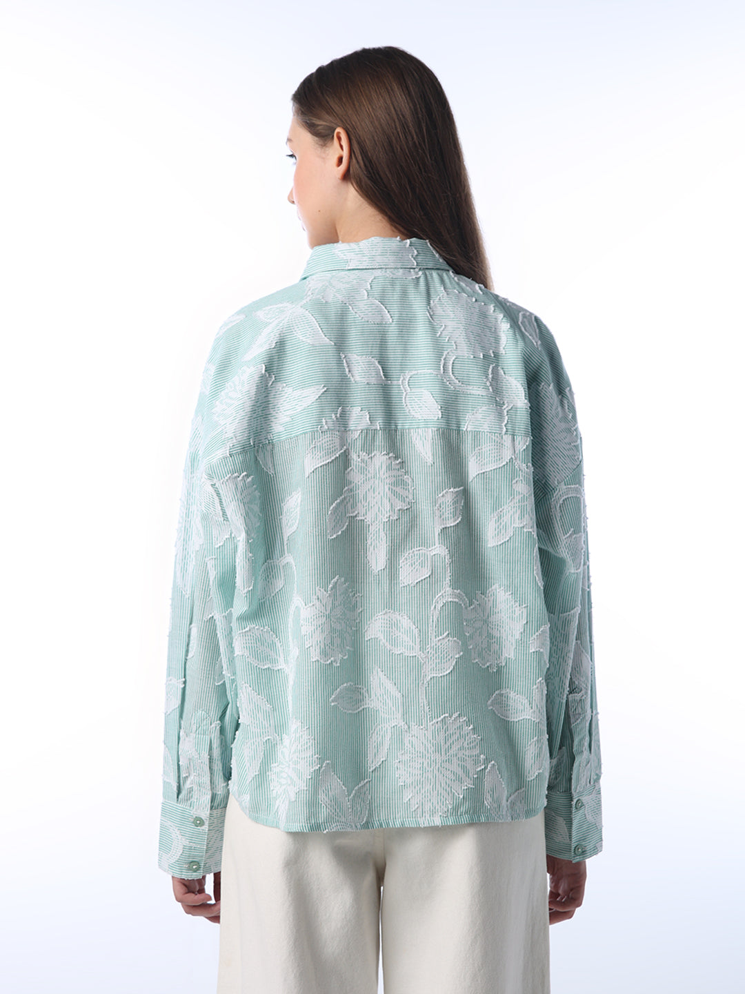 Sheer Textured Floral Shirt