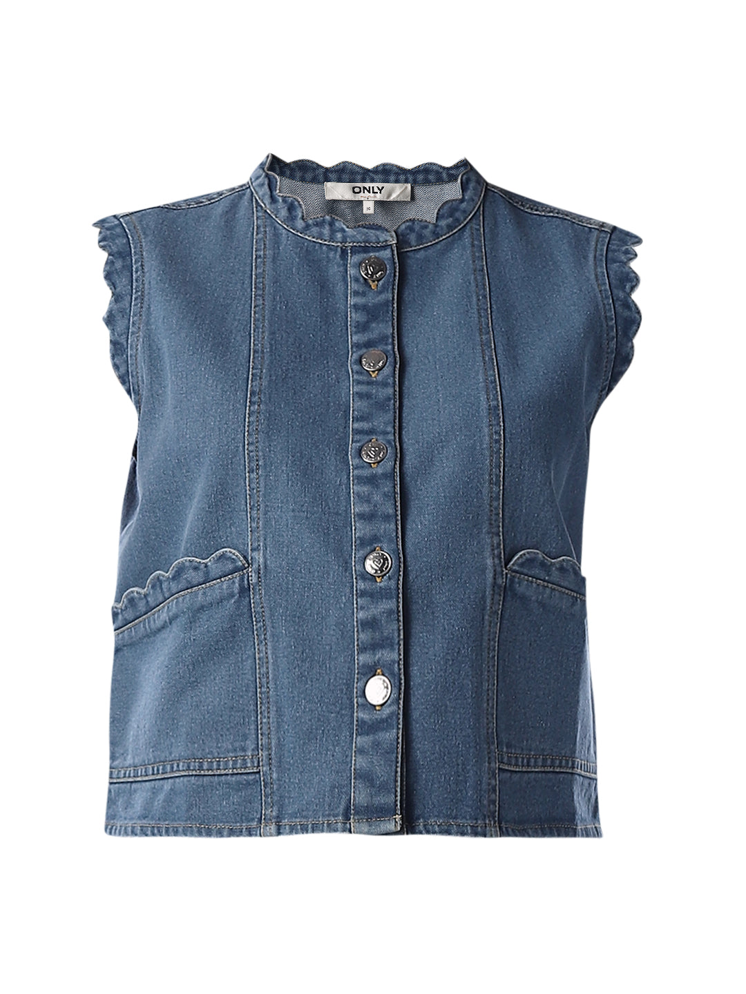 Cotton Sleeveless Denim Top