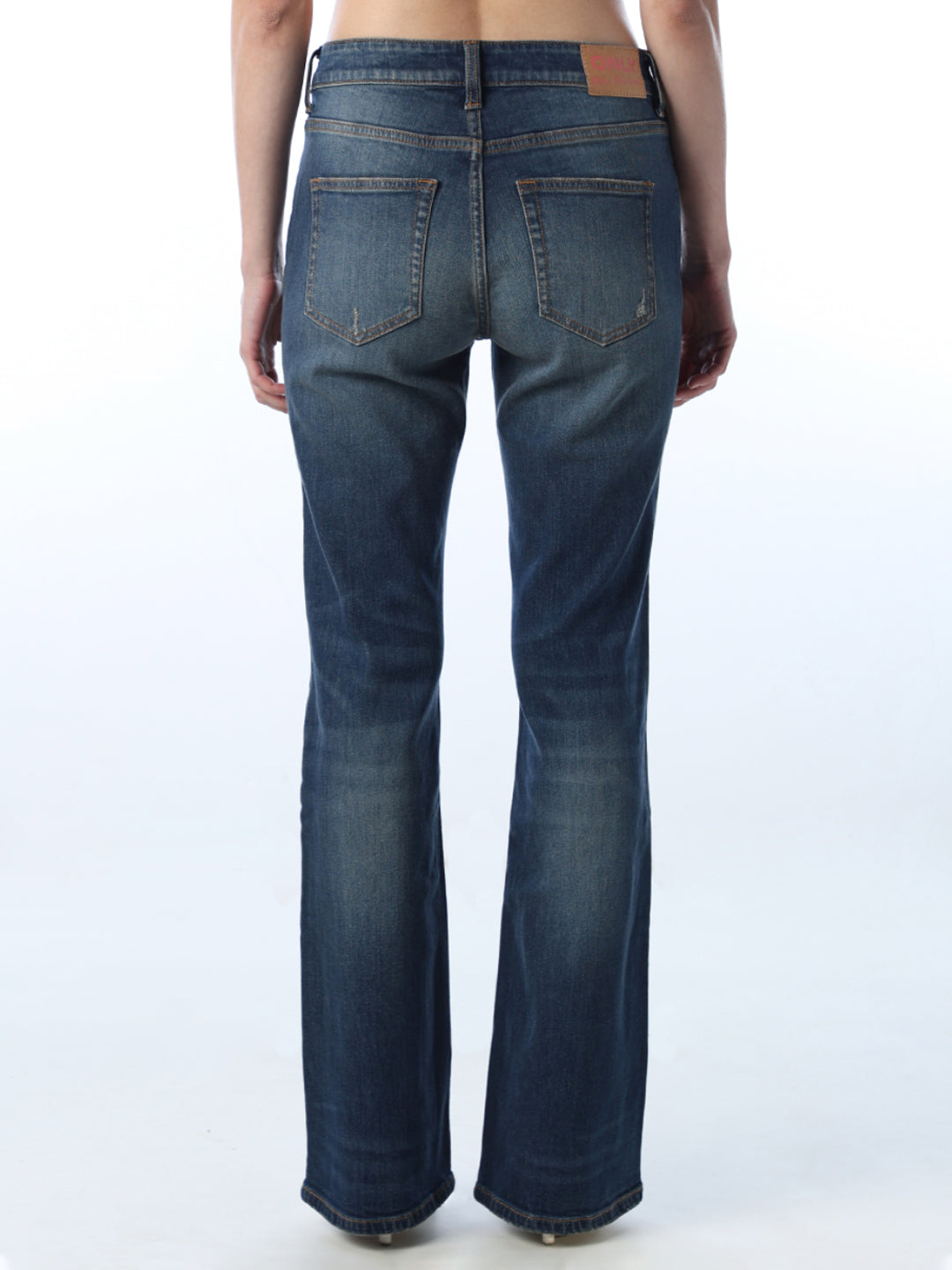 Mildly Distressed Flared Jeans