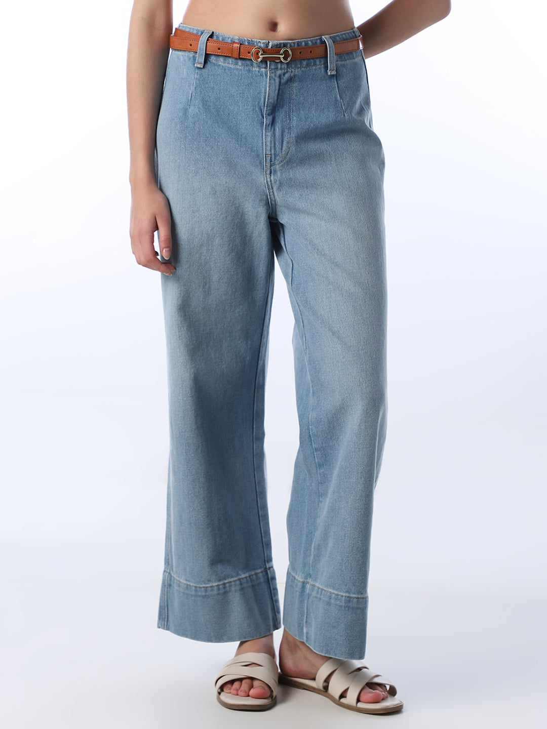Belted Wide Leg Jeans