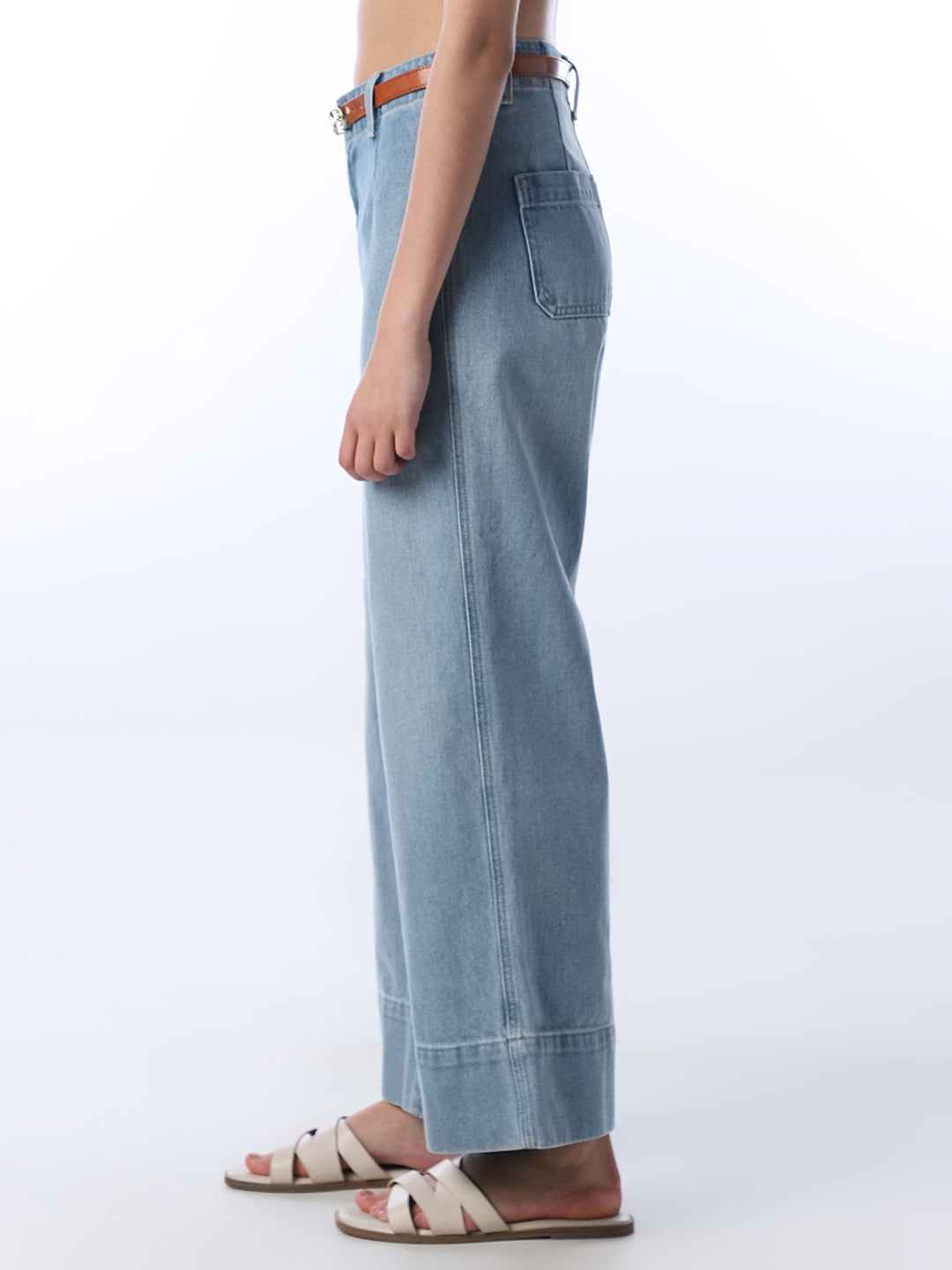 Belted Wide Leg Jeans