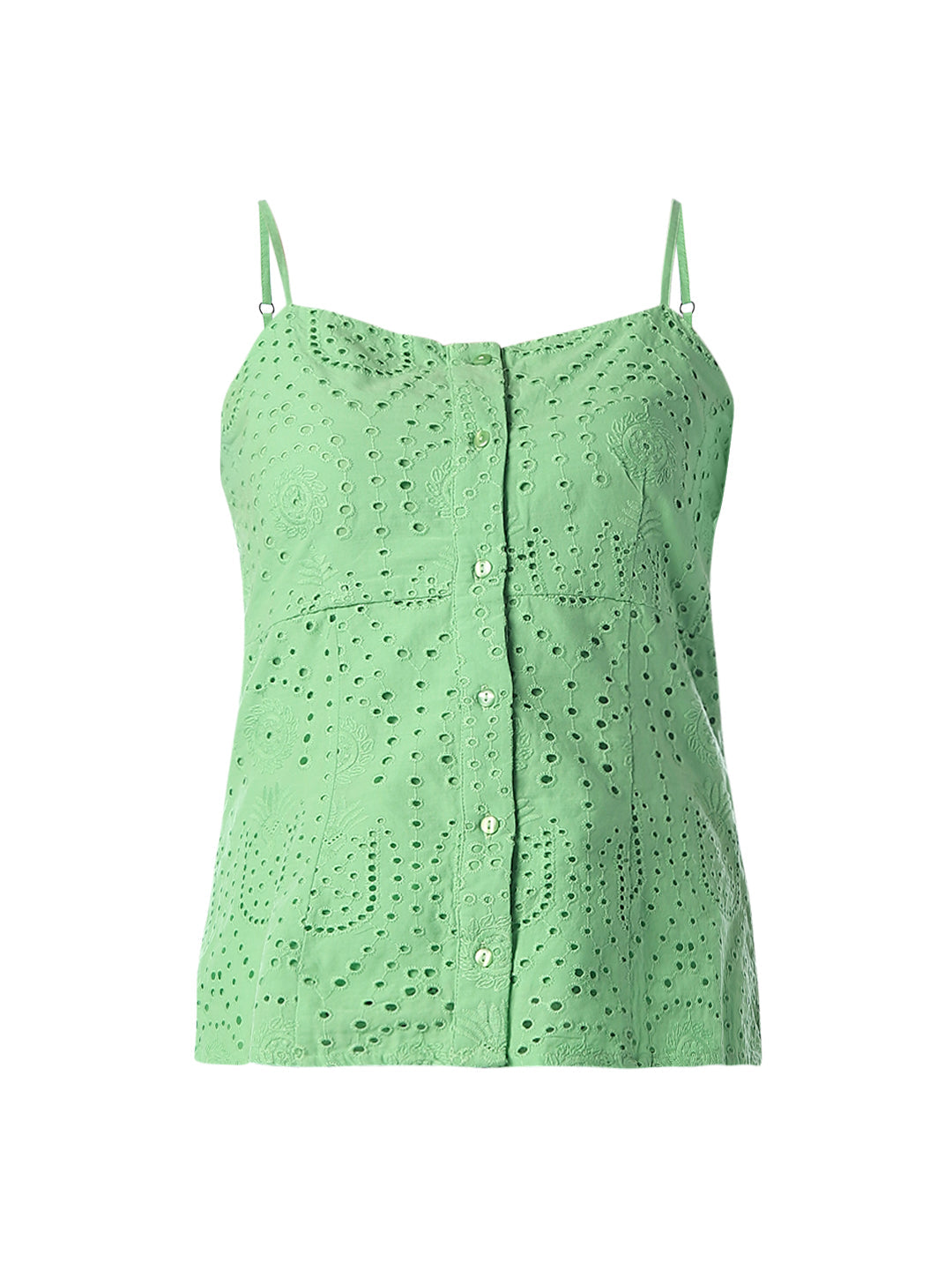 Embroidered Spaghetti Strap Top