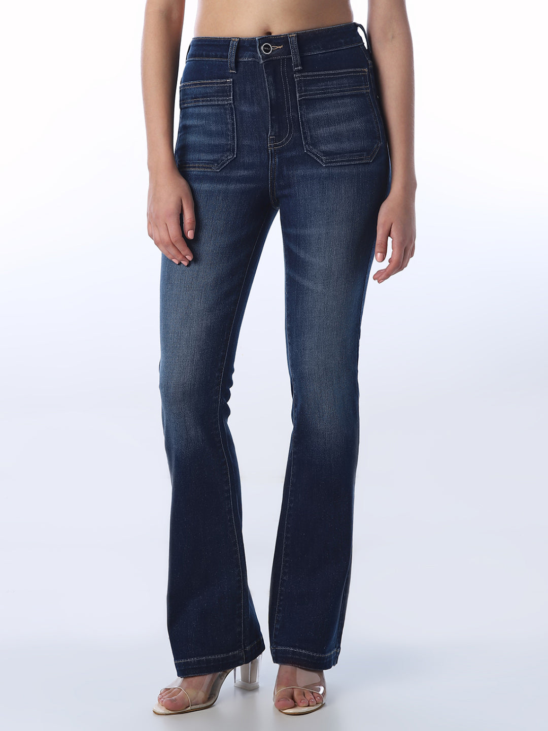 Flared Dark Washed Jeans