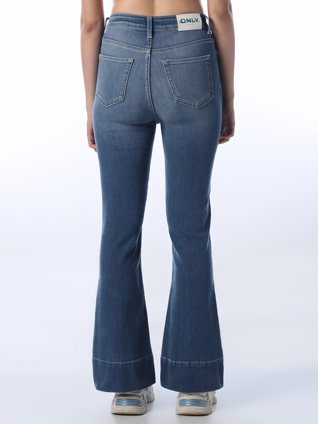 Mid-Washed Flared Jeans