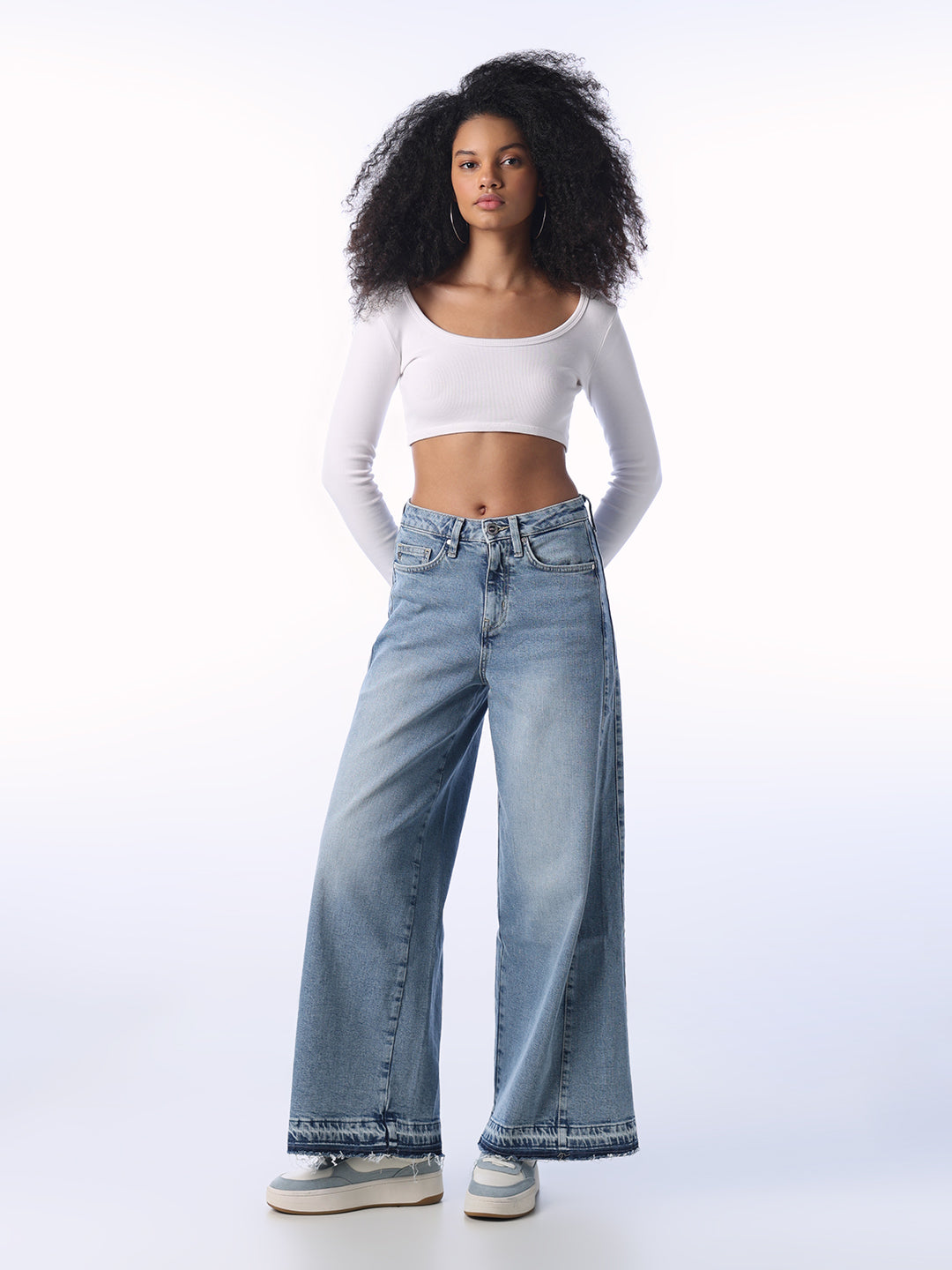 Light Wash Wide Leg Jeans