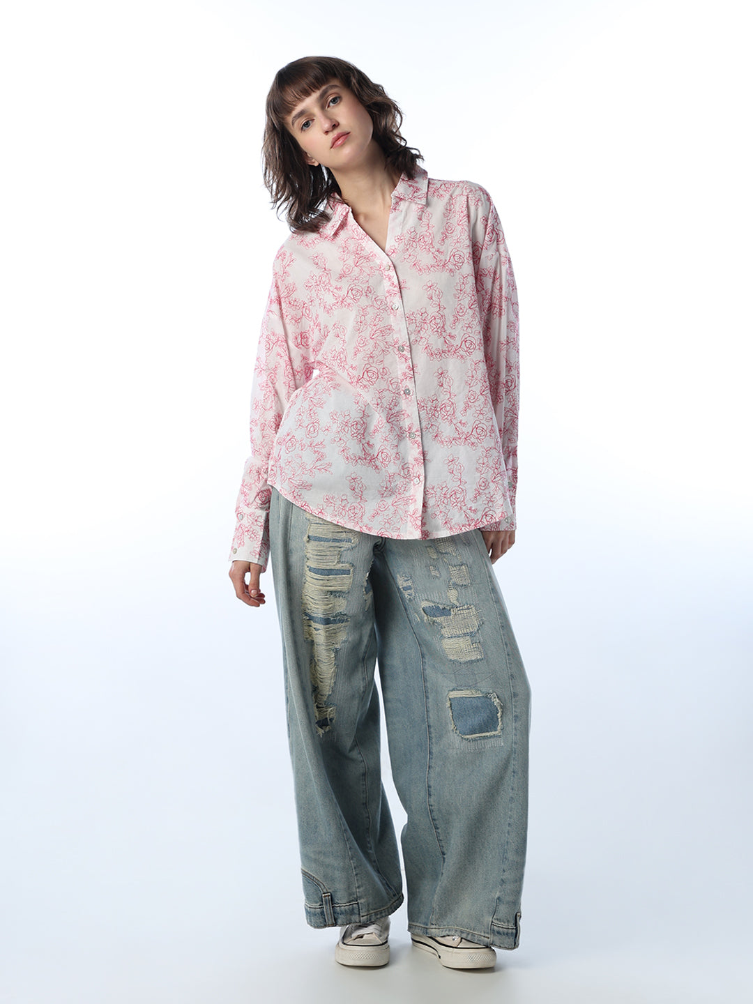 V-Neck Printed Shirt