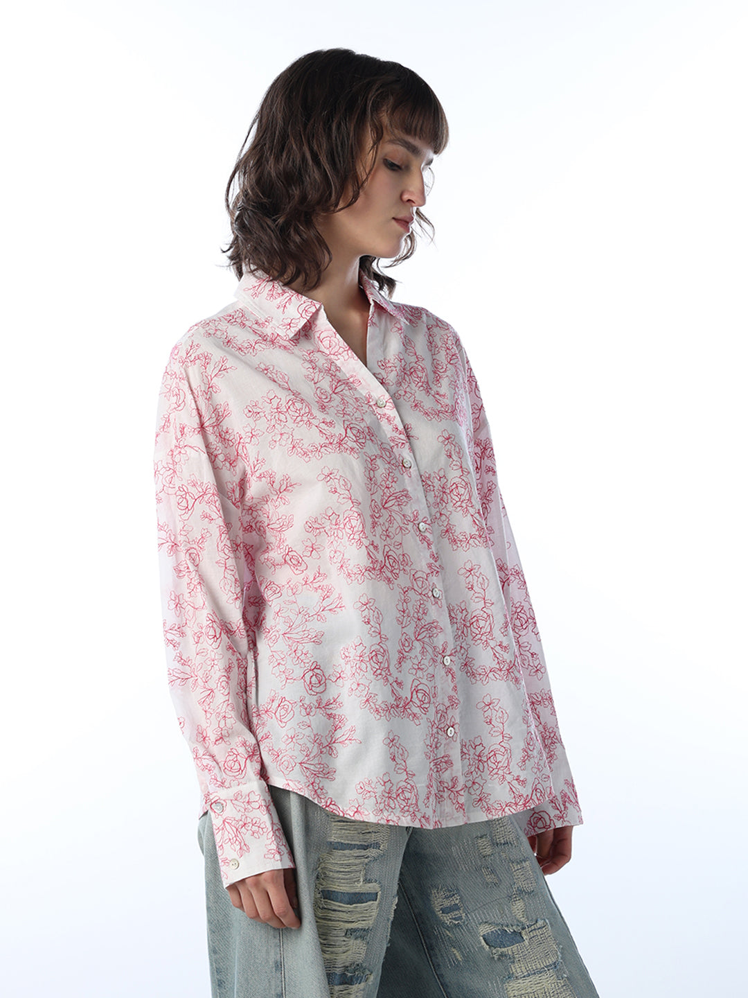 V-Neck Printed Shirt