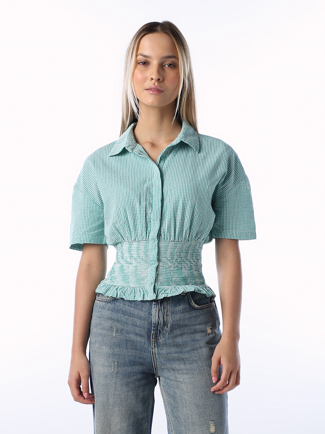 Green Gingham check Shirt