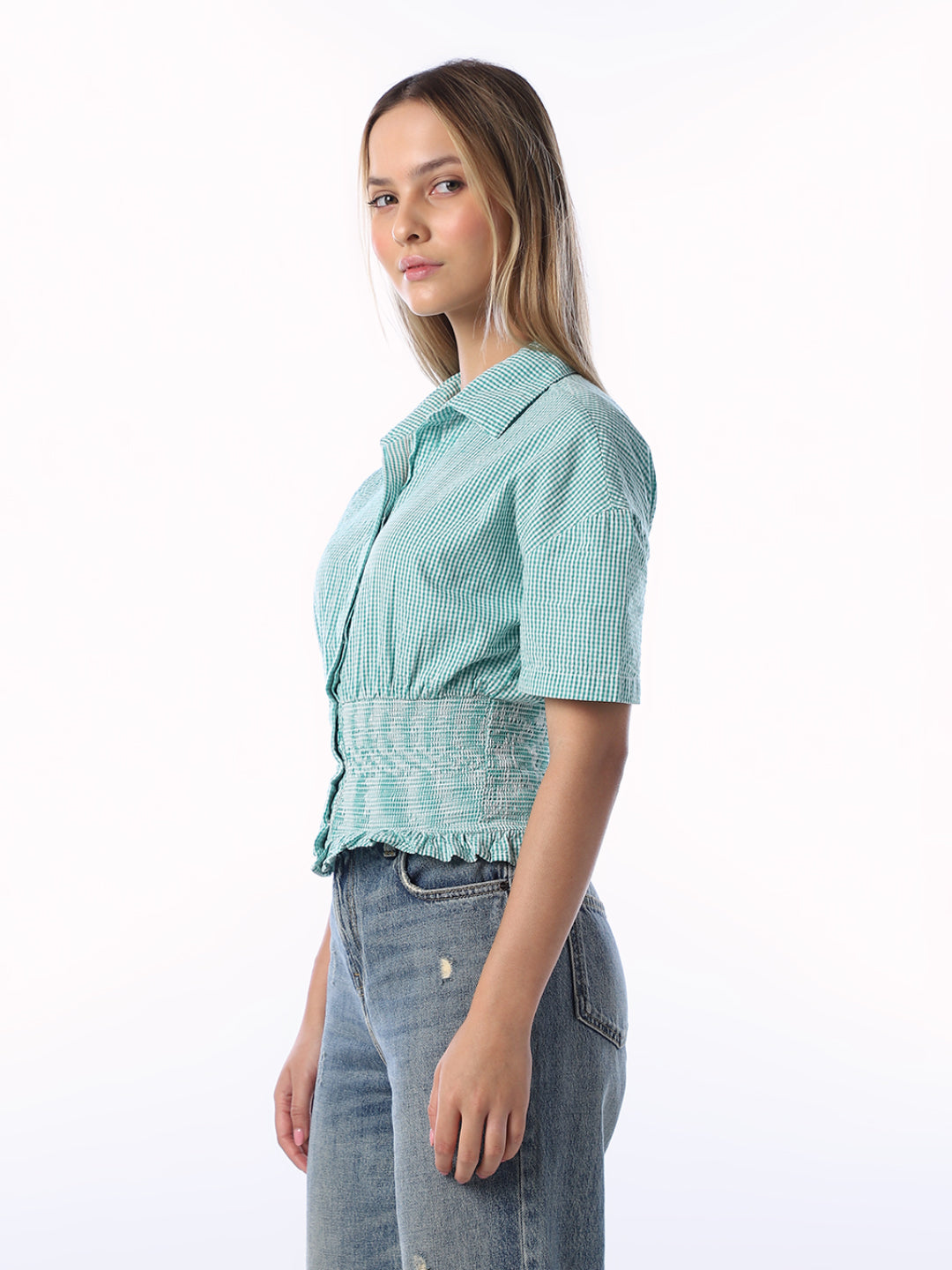 Green Gingham check Shirt