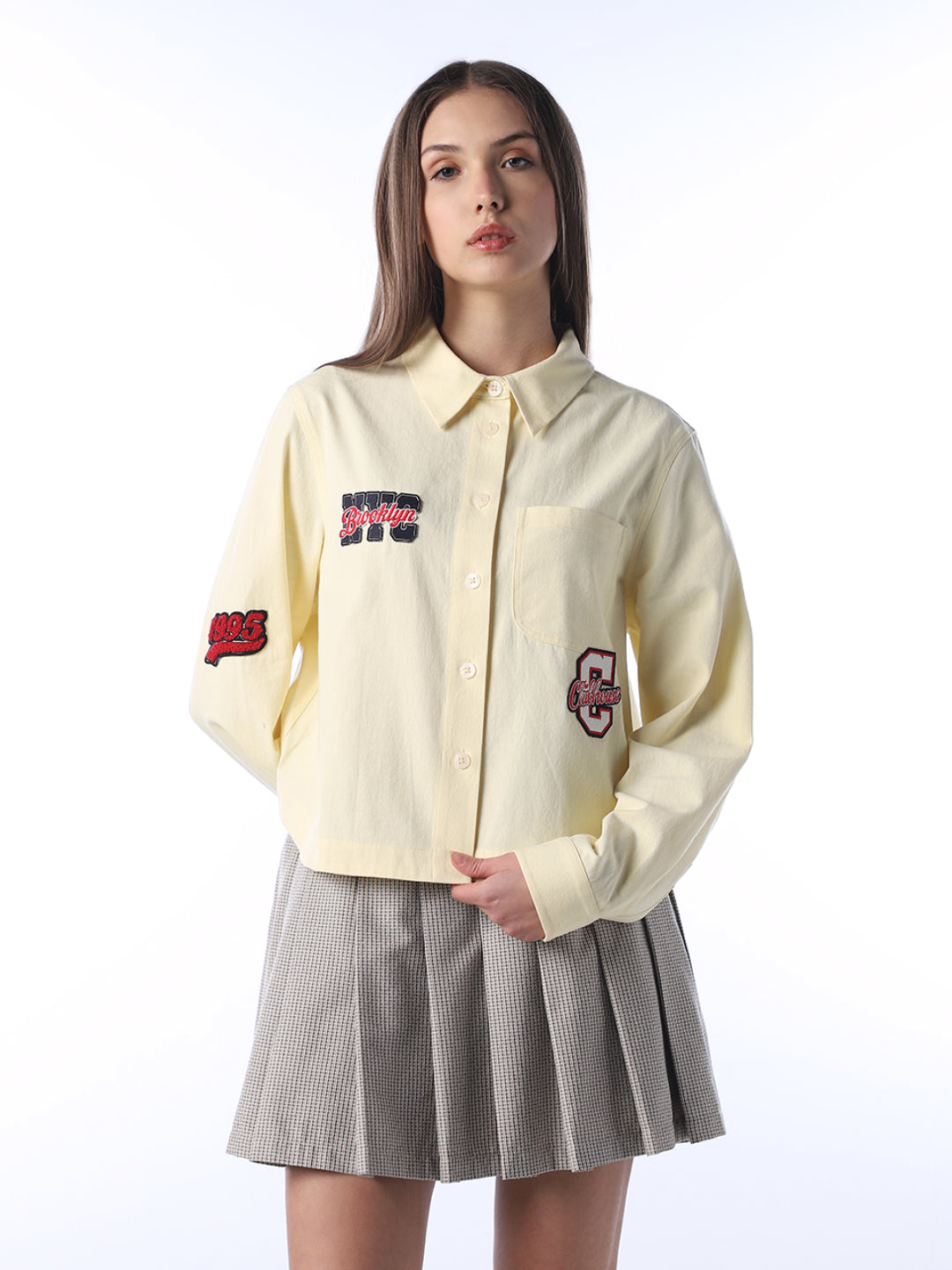 Yellow Varsity Embroidered Shirt