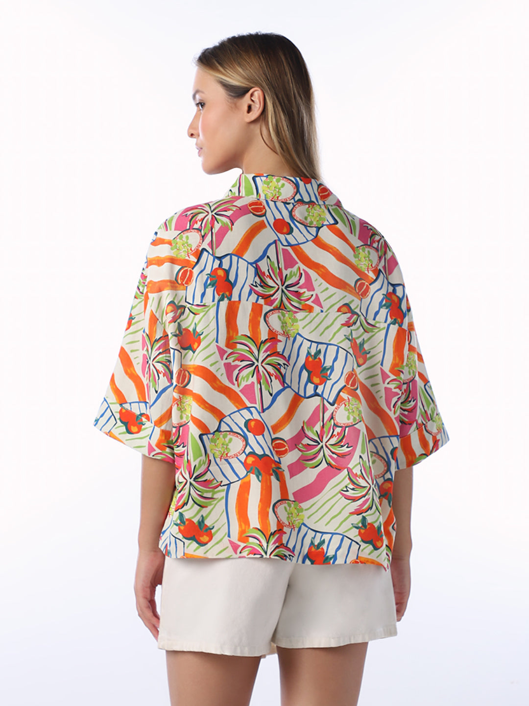 Multi-Colour Printed Oversized Shirt
