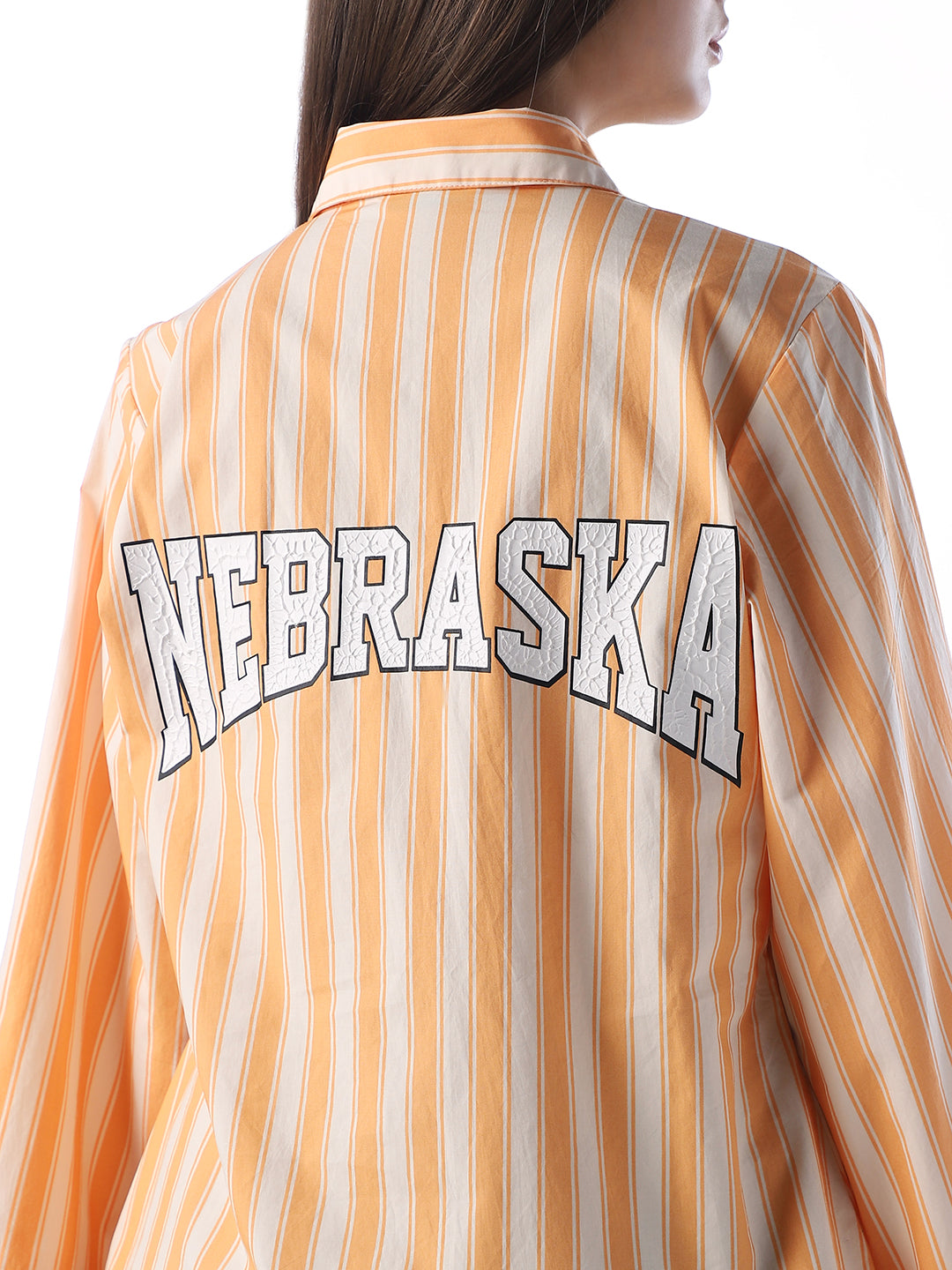 Striped Batwing Cotton Shirt