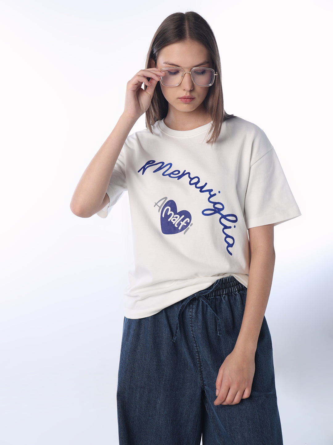 Printed Cotton T-Shirt - White