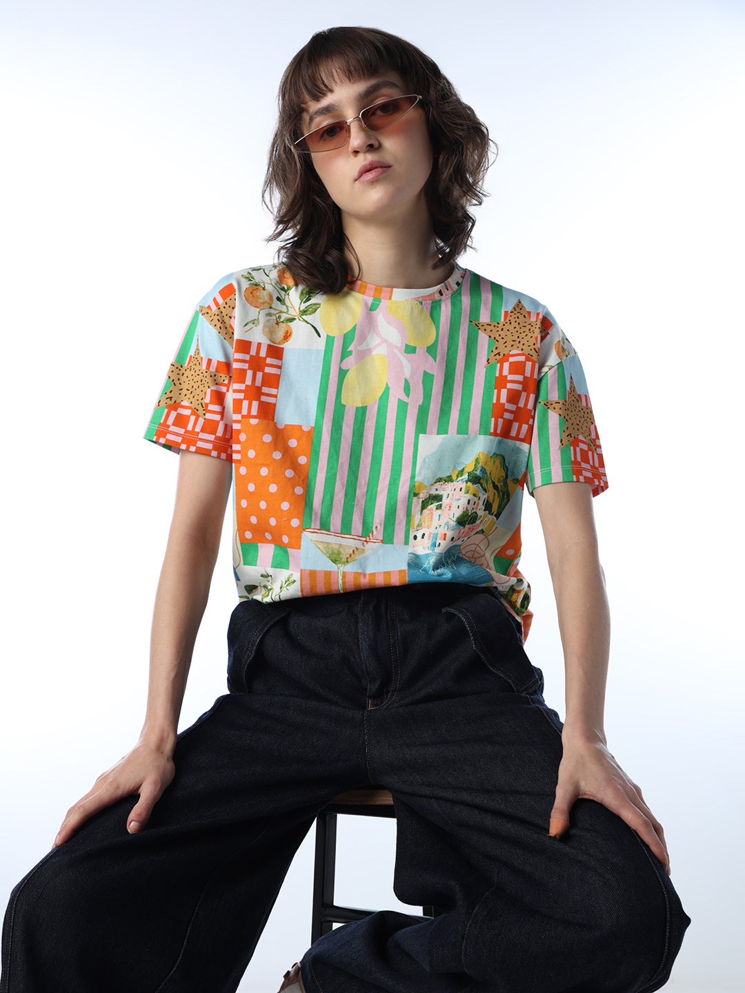 Regular Fit Cotton T-shirt - Multi-Colour