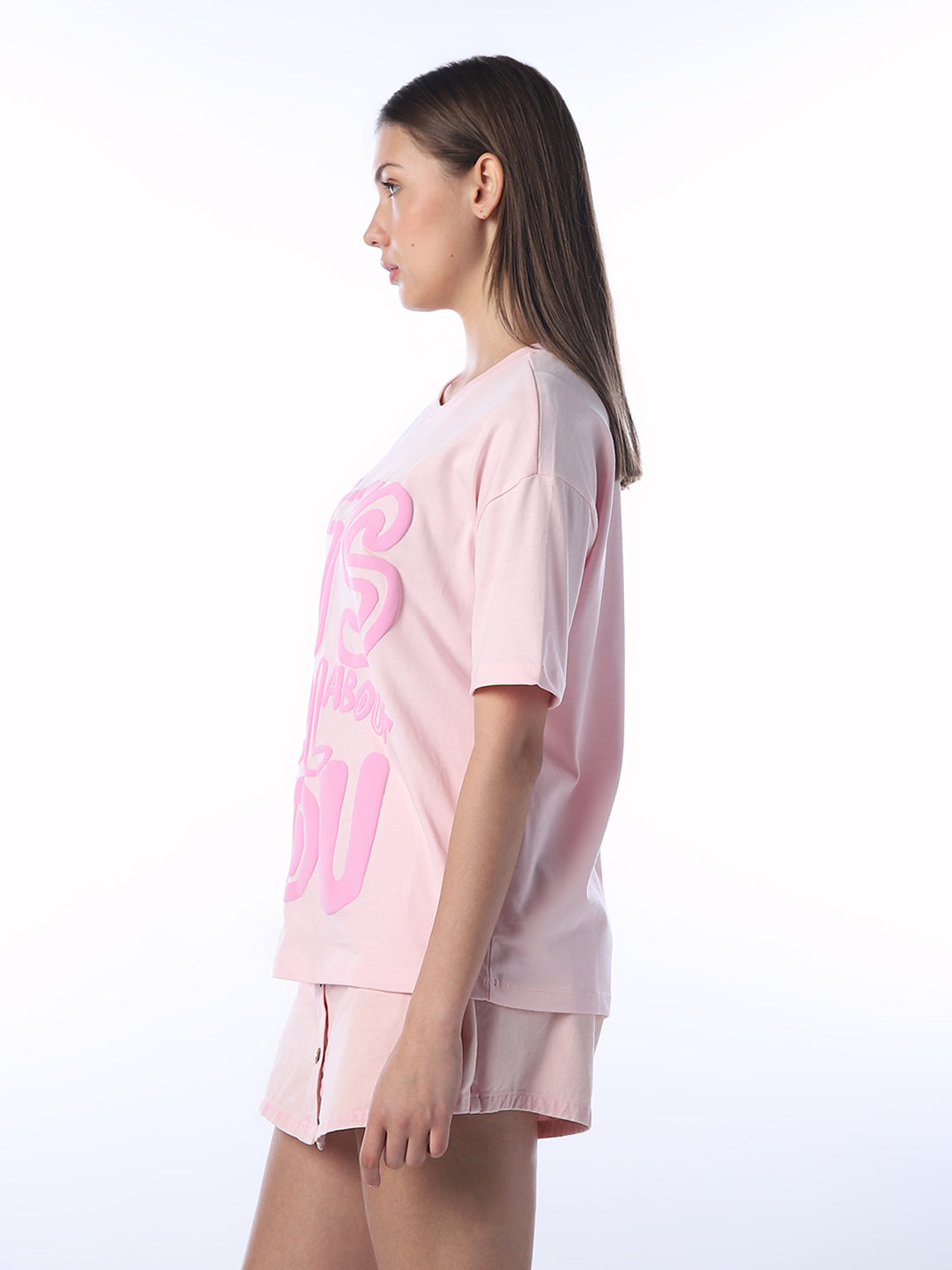 Oversized Typographic Print T-shirt