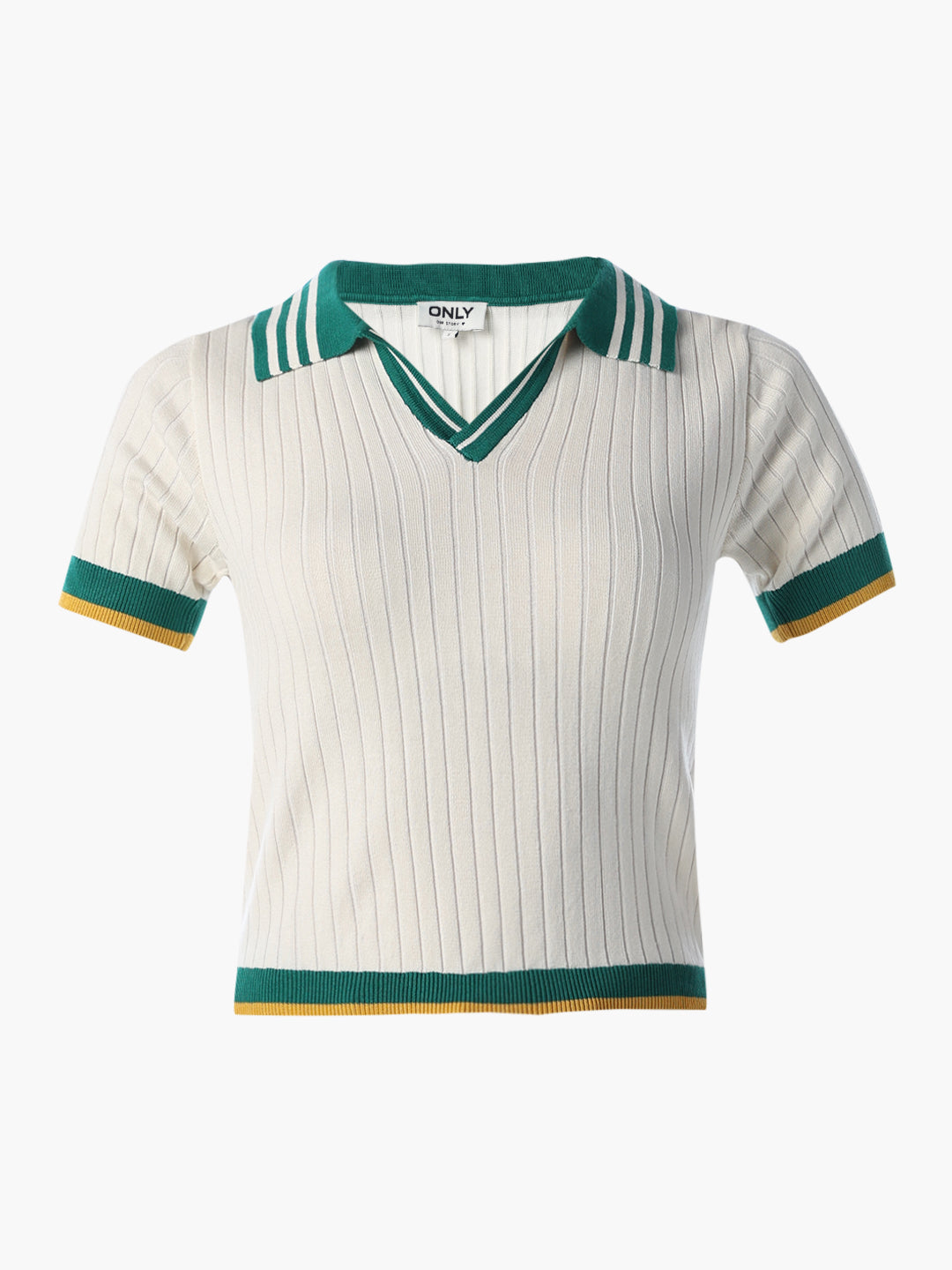 V-Neck Fitted Knit T-shirt