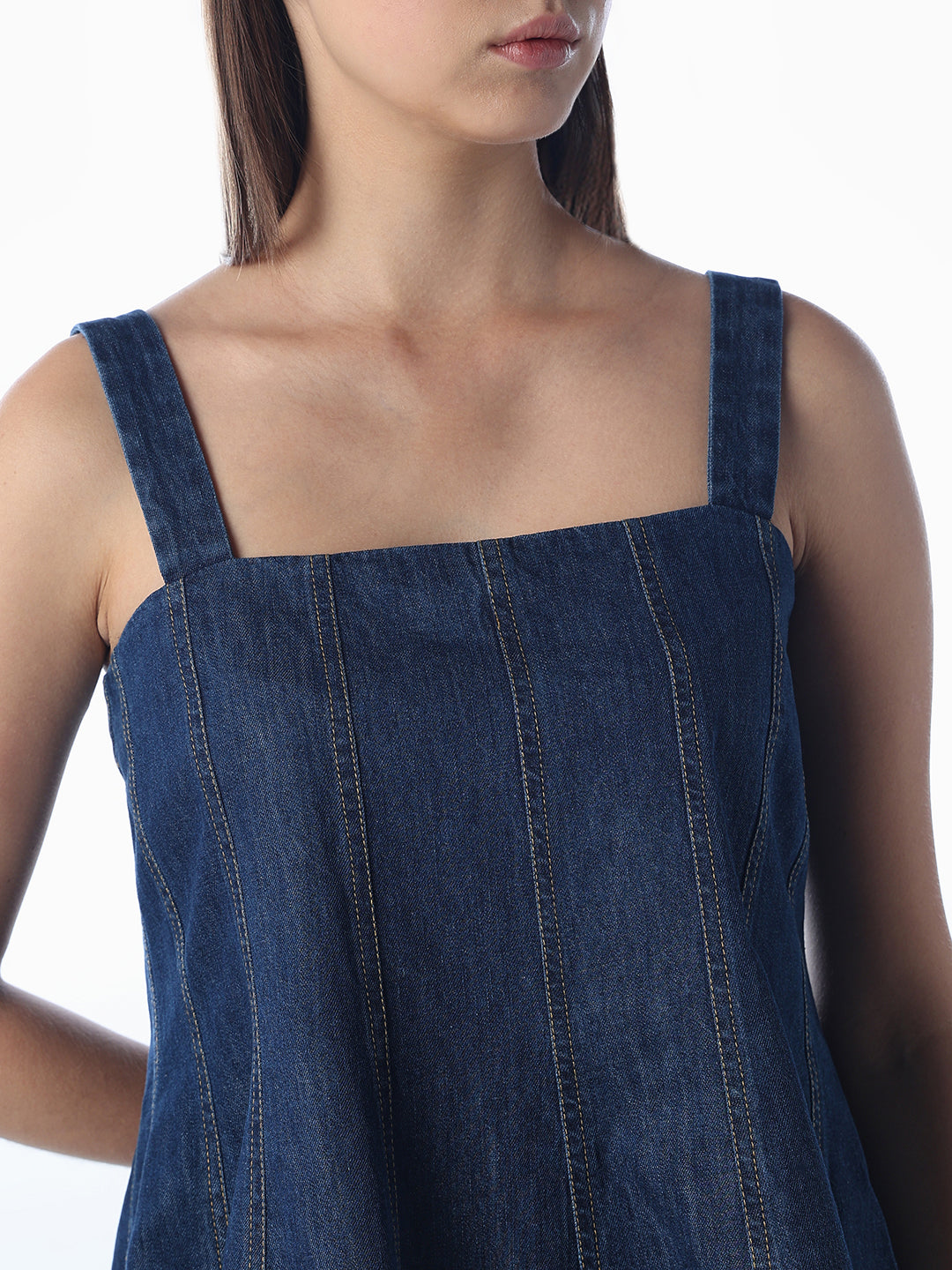 Denim Flared Top