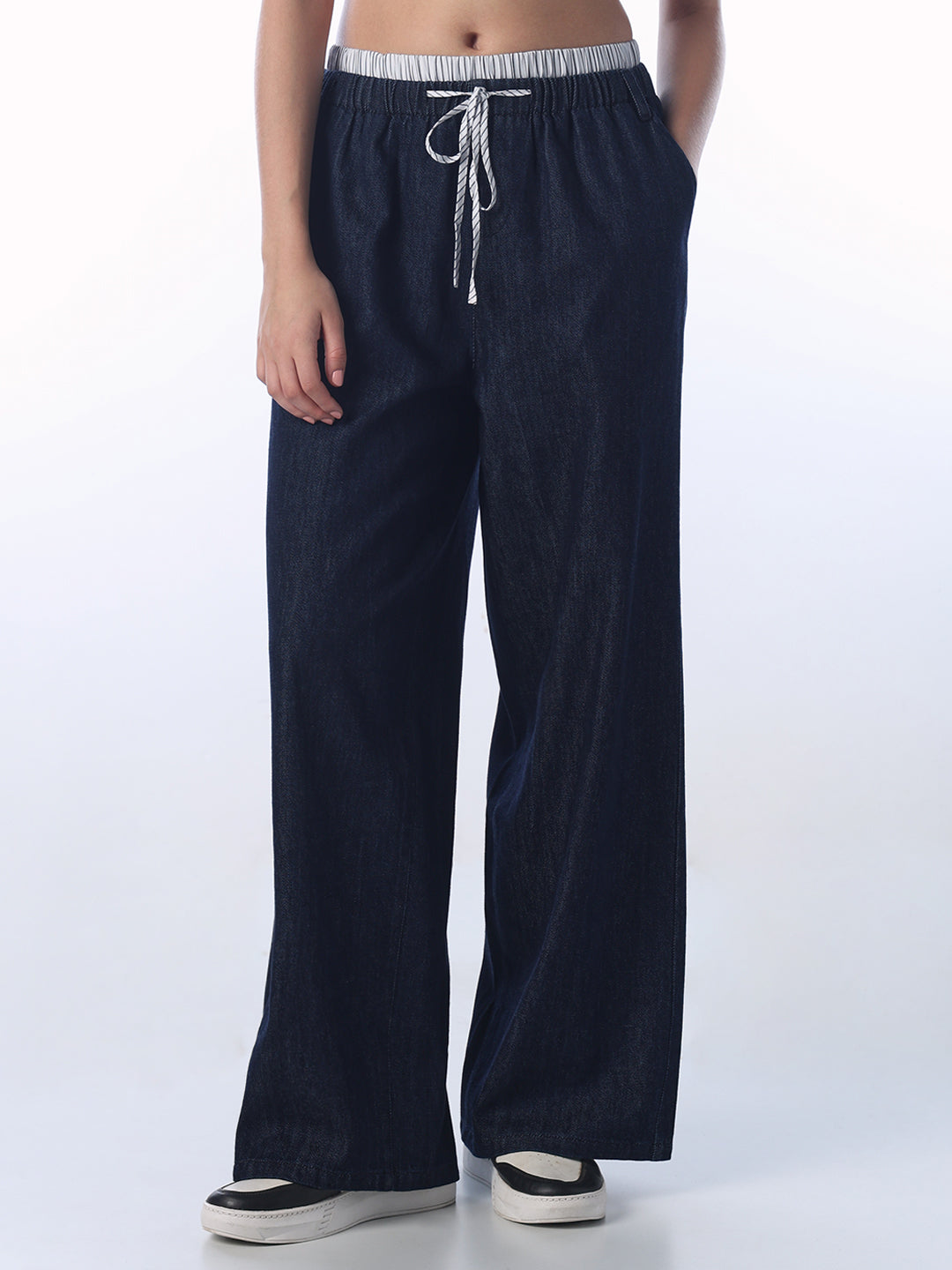 Dark Wash Loose Fit Denim Pants