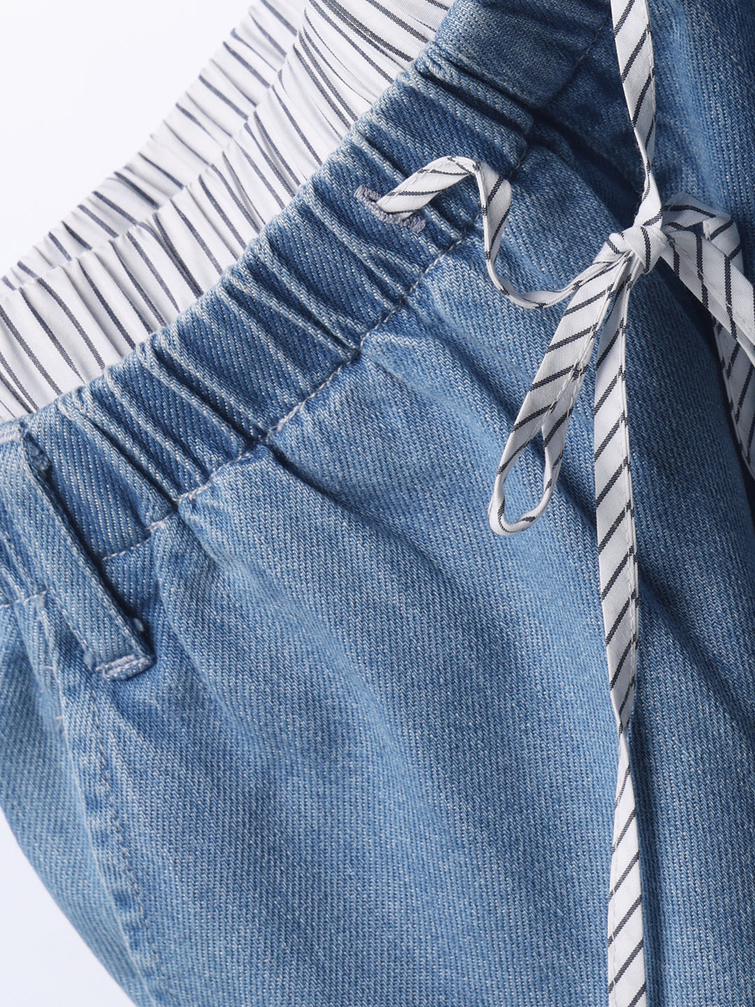 Elasticated Waist Wide-Leg Jeans