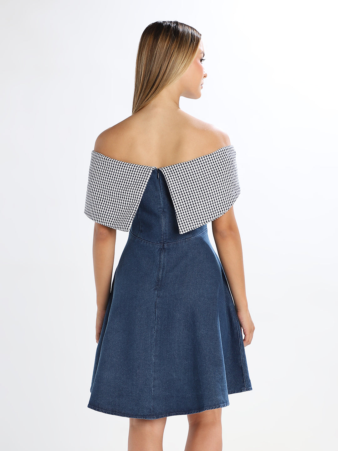 Off-Shoulder Denim Dress
