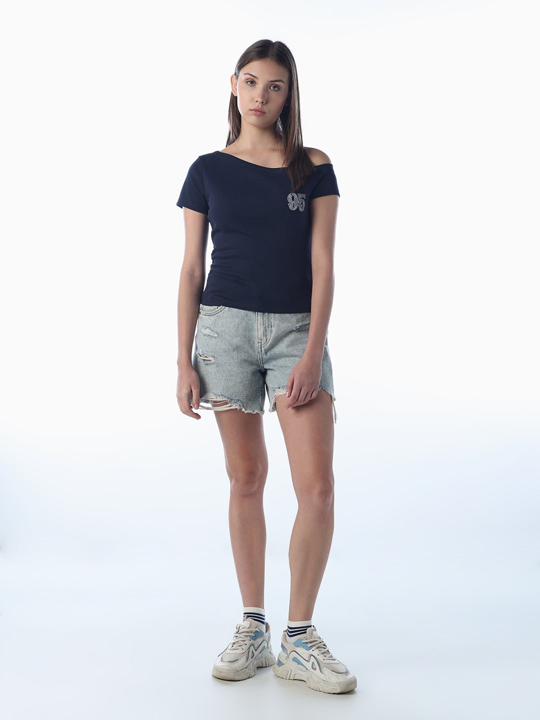 Off-Shoulder Printed T-Shirt