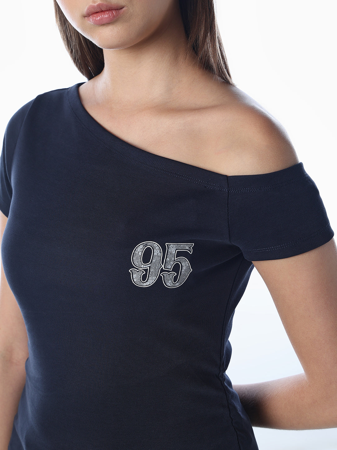 Off-Shoulder Printed T-Shirt