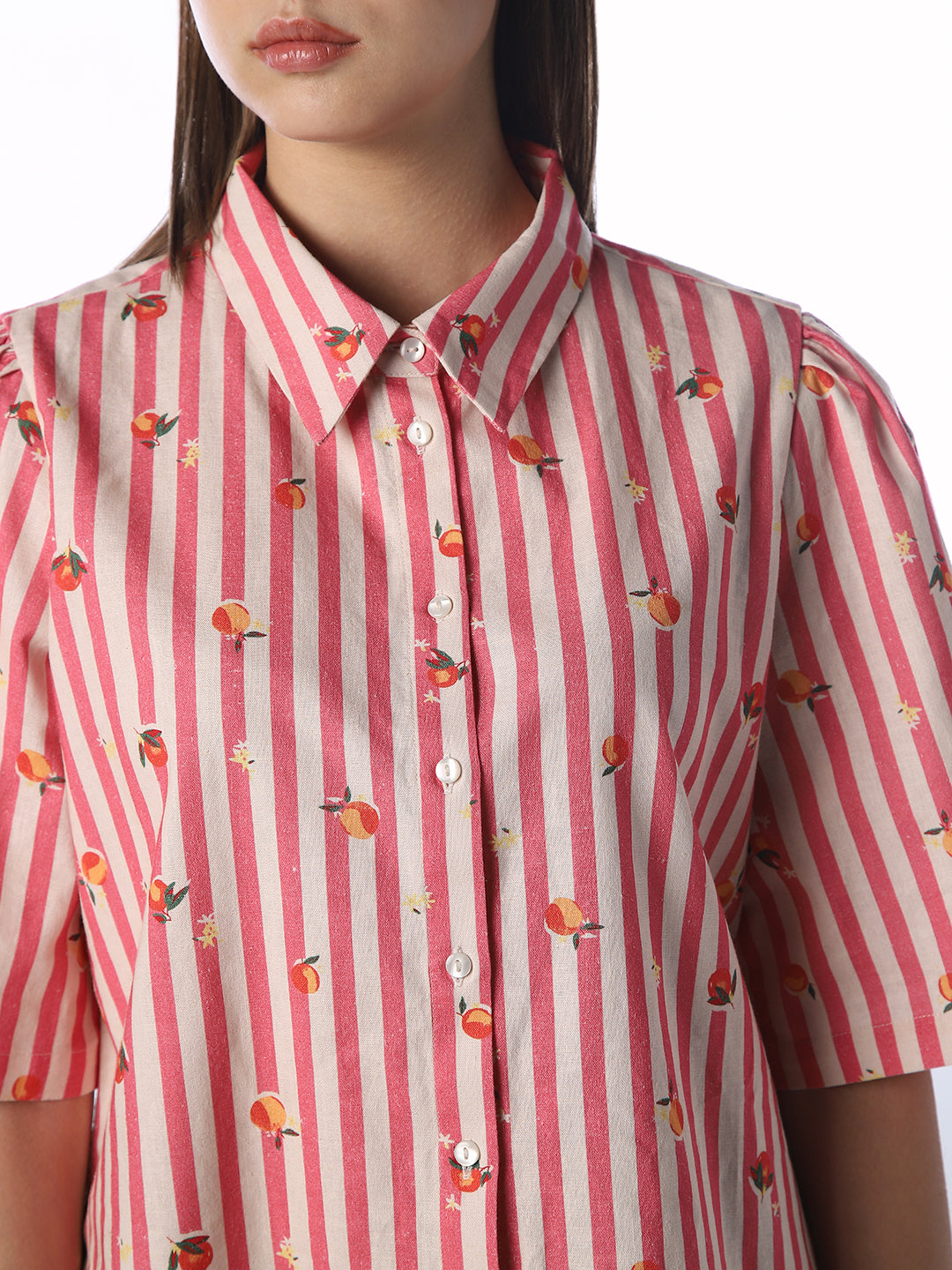 Puffed Sleeve Printed  Shirt