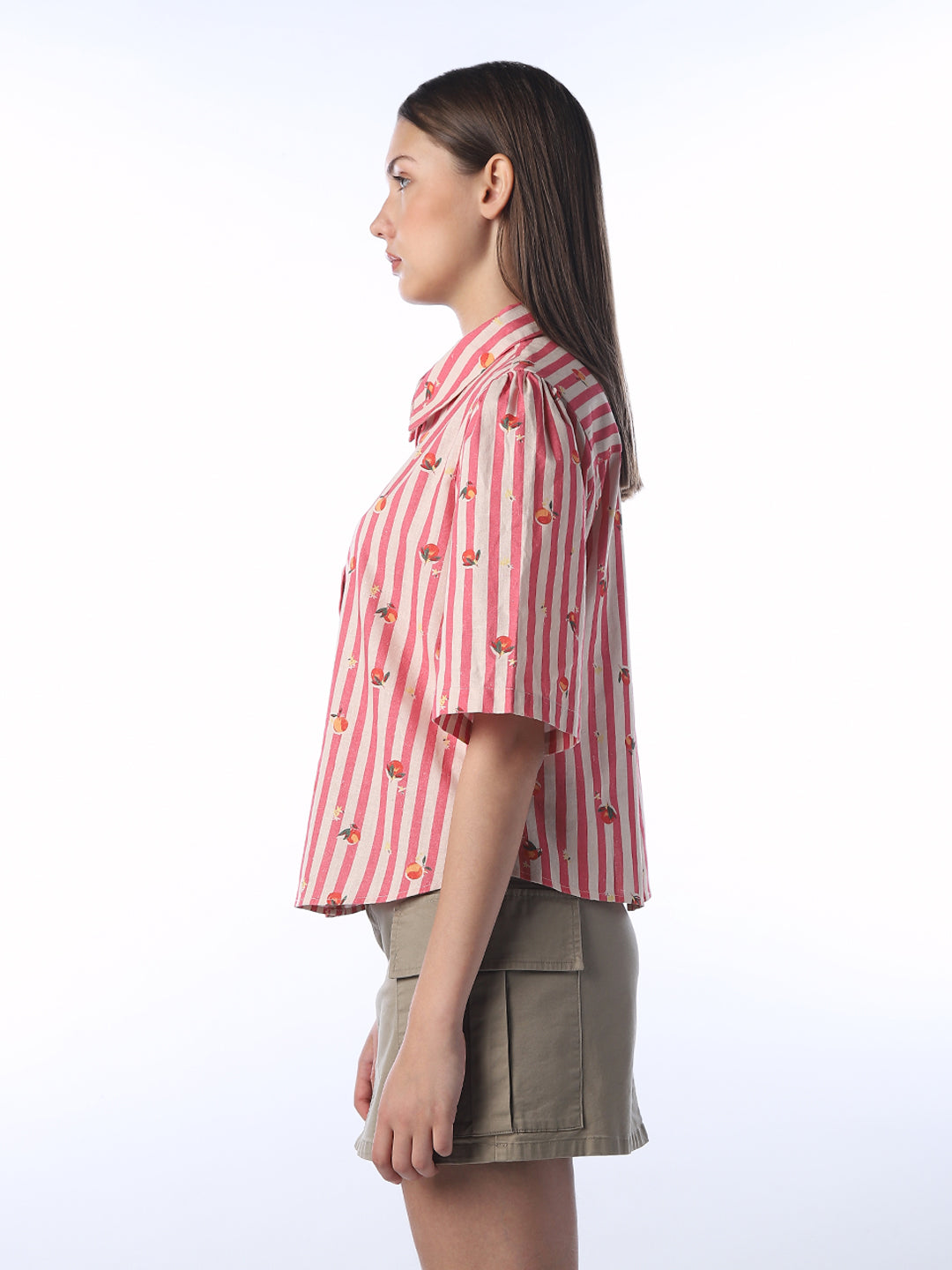 Puffed Sleeve Printed  Shirt