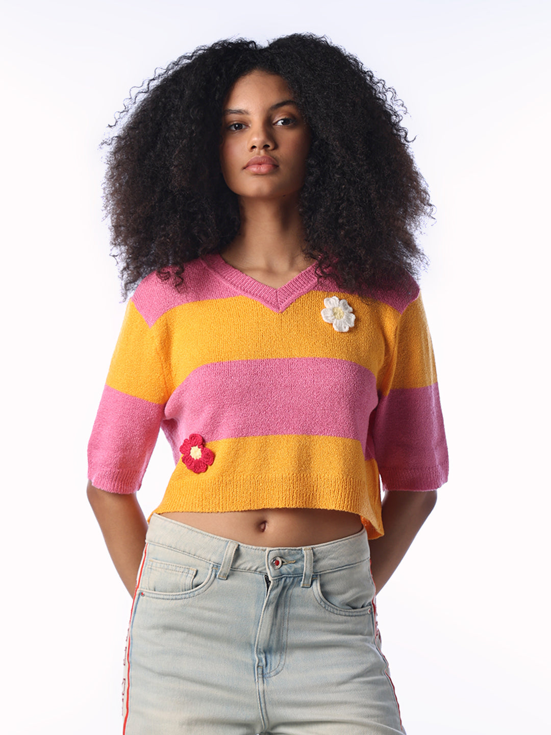 Colourblocked Knitted Top