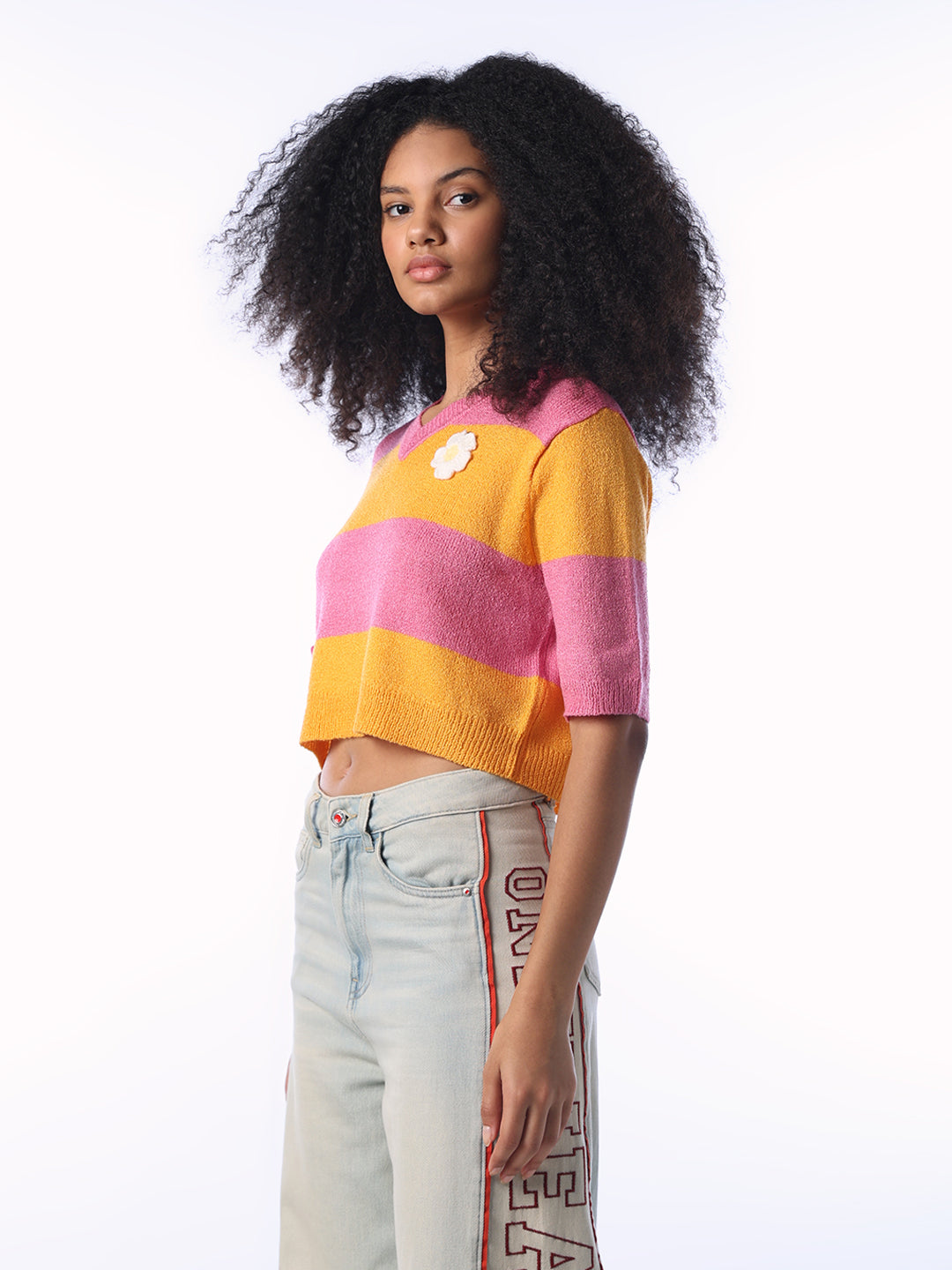 Colourblocked Knitted Top