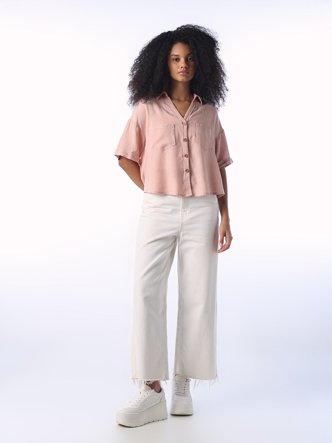 Linen Blend Oversized Shirt