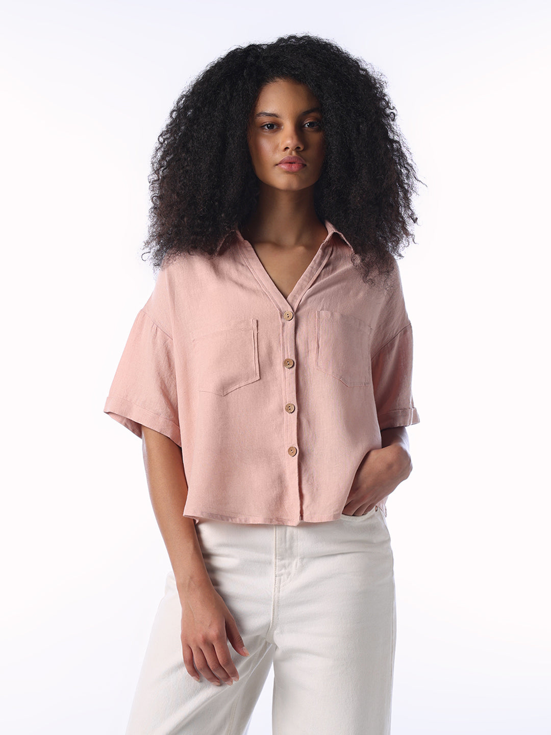 Linen Blend Oversized Shirt