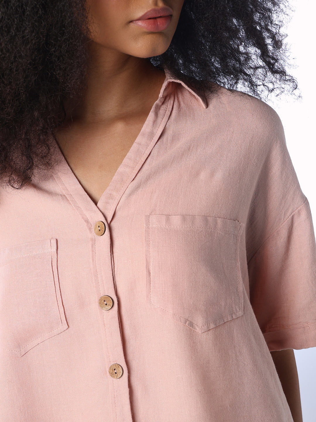Linen Blend Oversized Shirt