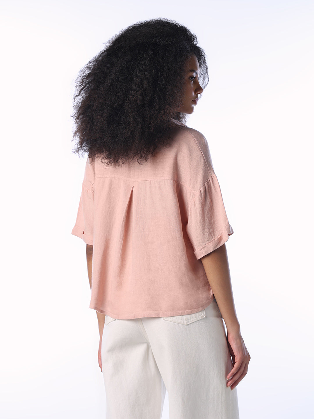 Linen Blend Oversized Shirt