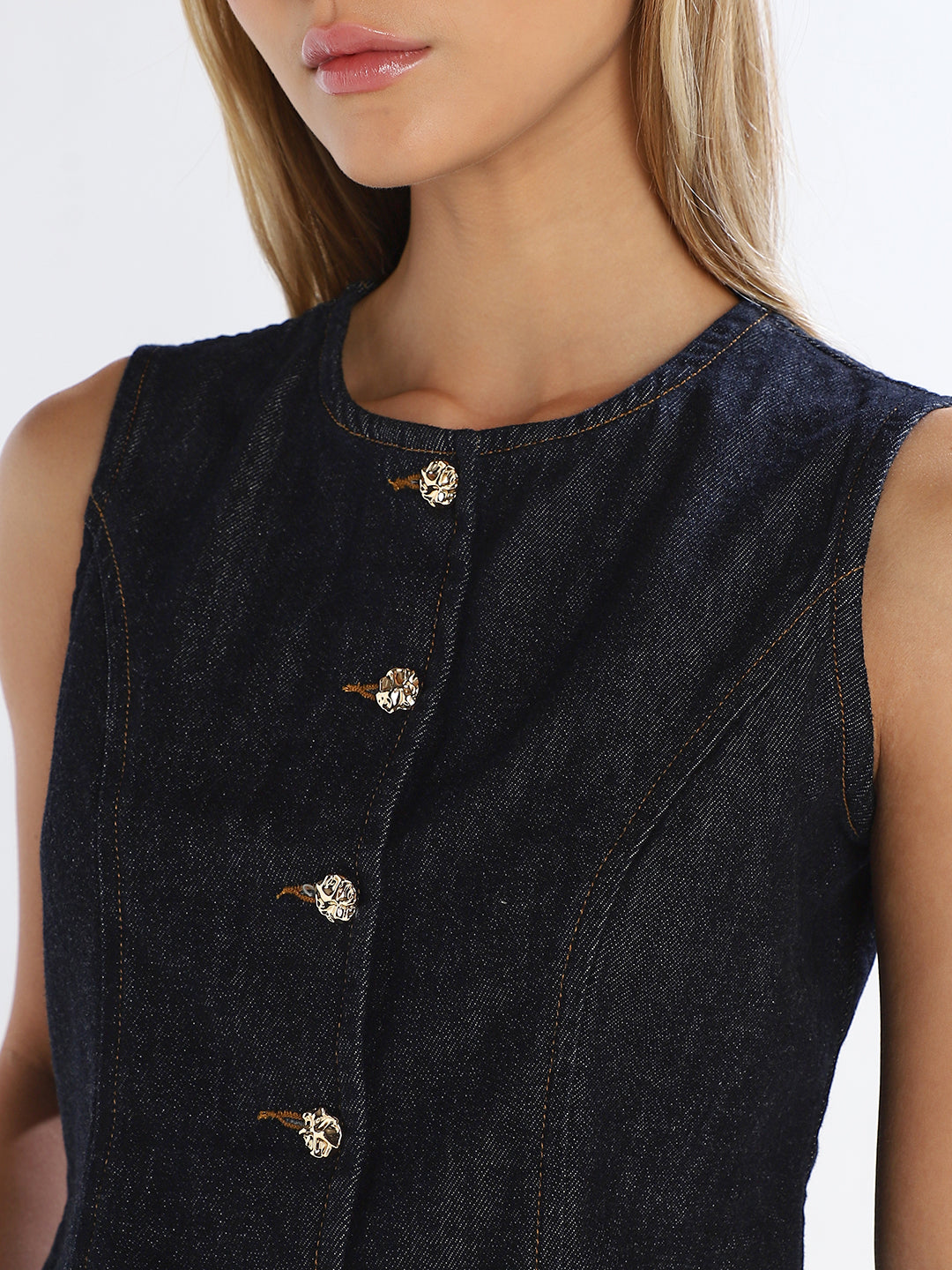Dark Blue Denim Top