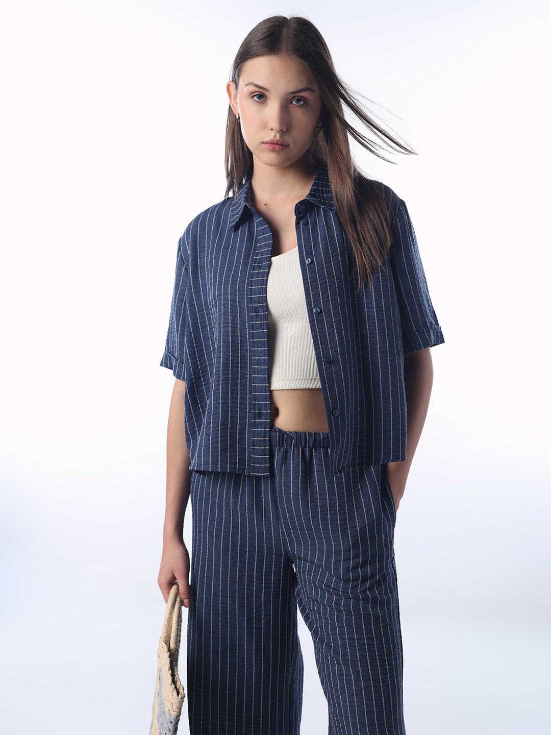 Blue Striped Shirt - S