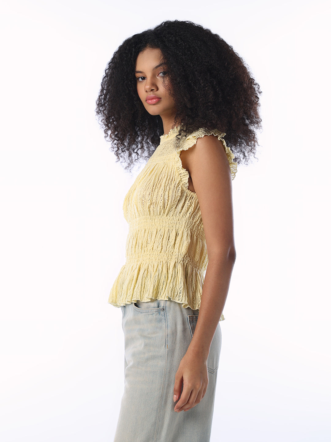 Yellow Gathered Top