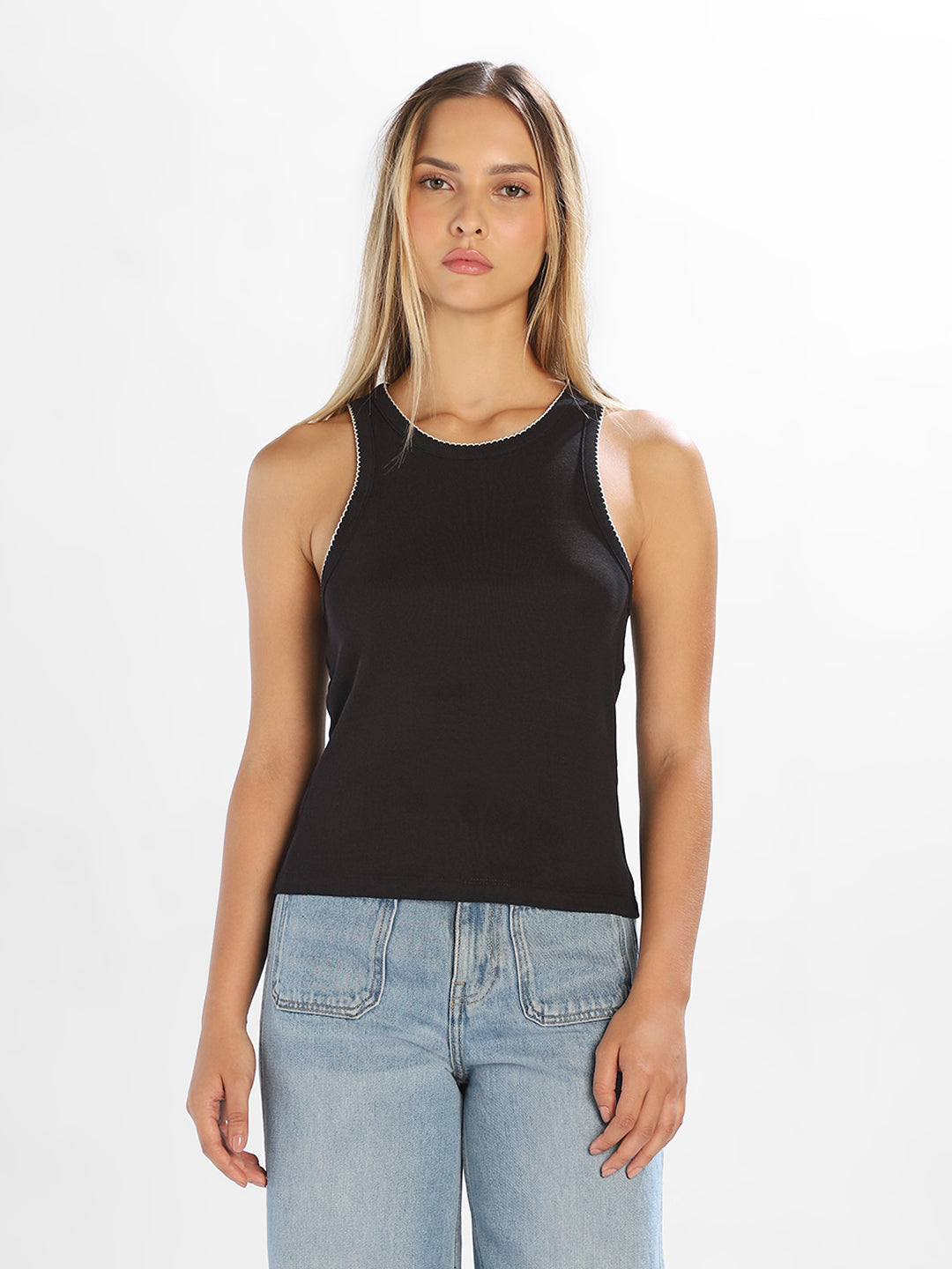Black Sleeveless Tank Top